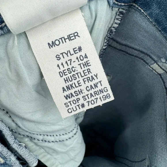 MOTHER size 26 The Hustler Ankle Fray Jeans Can't Stop Staring Women's B1766 - Picture 7 of 8